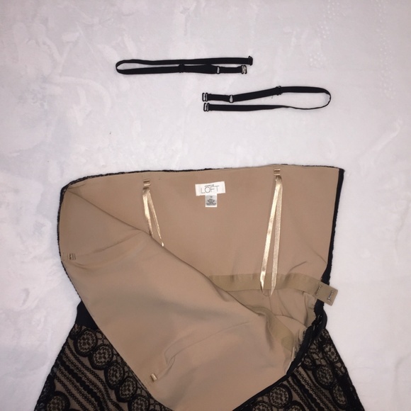 Ann Taylor Loft, Strapless optional, fit + flare lace dress, size 10 - Picture 3 of 4